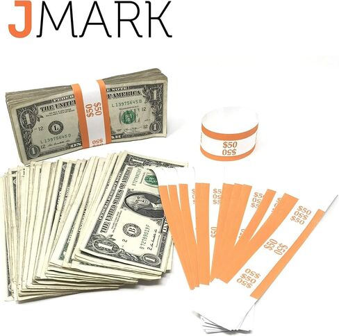 Money Bands Currency Sleeves Straps – Made in USA (Pack of 330 for $100) Self-Adhesive Money Wrappers for Bills Color Coded Wraps Meets ABA Standards, 7.5 x 1.25 inches – Counter Recyclable Kraft Pape in Saudi Arabia