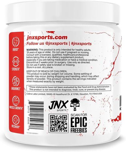 JNX SPORTS The Curse! Creatine Monohydrate Powder 60 Servings | Pure Micronized Creatine 5g Per Serving | 300g - 10.6 Ounce in Saudi Arabia