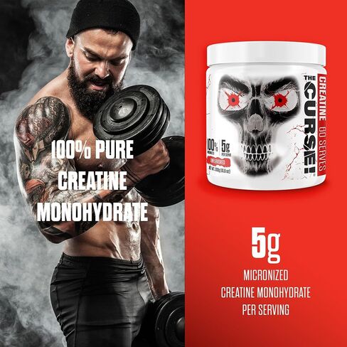JNX SPORTS The Curse! Creatine Monohydrate Powder 60 Servings | Pure Micronized Creatine 5g Per Serving | 300g - 10.6 Ounce in Saudi Arabia