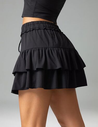 Colorfulkoala Skirts for Women High Waist Mini Tiered A-Line Flowy Shorts Tennis Golf Casual Skorts with Pockets in Saudi Arabia