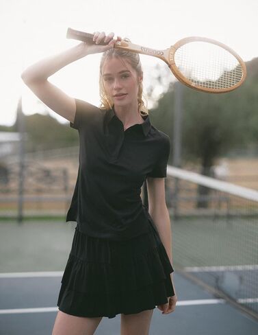Colorfulkoala Skirts for Women High Waist Mini Tiered A-Line Flowy Shorts Tennis Golf Casual Skorts with Pockets in Saudi Arabia