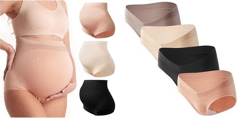 Momcozy High Waist Maternity Underwear Over Bump Medium 3 Pack and Under the Bump Maternity Underwear 4 Pack Large in Saudi Arabia
