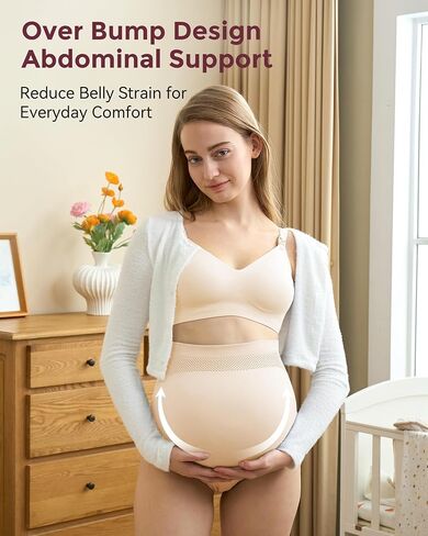 Momcozy High Waist Maternity Underwear Over Bump Medium 3 Pack and Under the Bump Maternity Underwear 4 Pack Large in Saudi Arabia