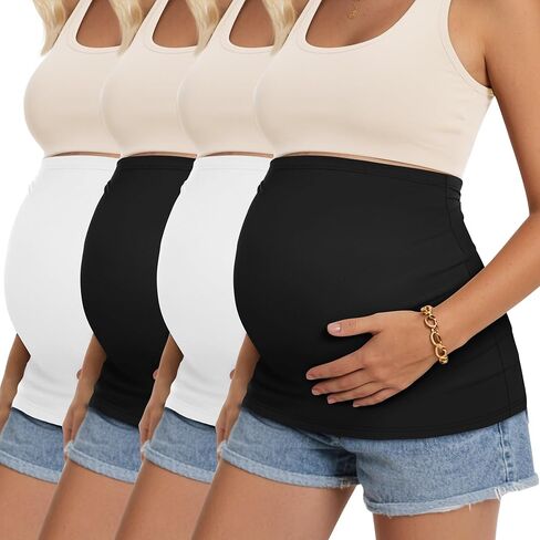 4 pack Maternity Belly Bands Pregnancy Postpartum Shirts Pants Extender Support Stretch Belt for Pregnant Women in Kuwait