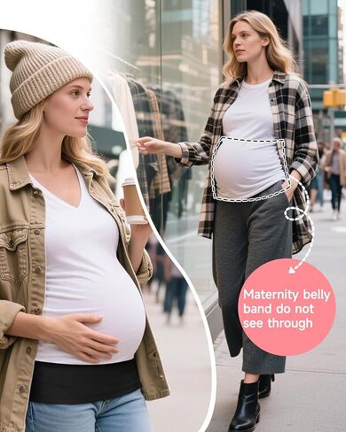 4 pack Maternity Belly Bands Pregnancy Postpartum Shirts Pants Extender Support Stretch Belt for Pregnant Women in Kuwait