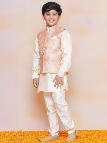 AJ DEZINES Boys Indian Wear Bollywood Style Kurta Pyjama Waistcoat for Kids in Saudi Arabia