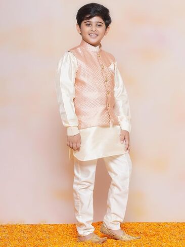 AJ DEZINES Boys Indian Wear Bollywood Style Kurta Pyjama Waistcoat for Kids in Saudi Arabia