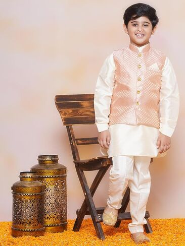 AJ DEZINES Boys Indian Wear Bollywood Style Kurta Pyjama Waistcoat for Kids in Saudi Arabia