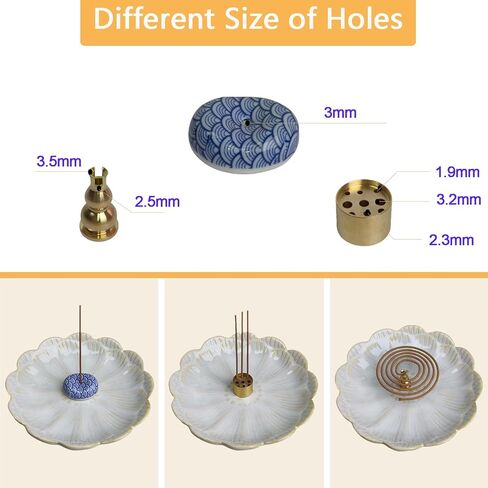 حامل البخور السيراميك ، موقد البخور مع 3 أجهزة كمبيوتر ثقوب البخور ، الماسك الرماد متعدد الأغراض للعصي ، لفائف ، سيج و Palo Santo ، Smudge Bowl مع تصميم أنيق ، مثالي للديكور المنزلي (الأزرق) in Kuwait