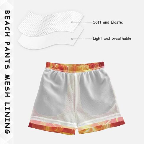 Boys Swim Trunks with Boxer Brief Liner, Ice Cream Cone Boys Swimwear Quick Dry Bathing Suit Toddler Swim Trunks in Saudi Arabia