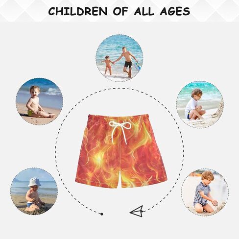 Boys Swim Trunks with Boxer Brief Liner, Ice Cream Cone Boys Swimwear Quick Dry Bathing Suit Toddler Swim Trunks in Saudi Arabia