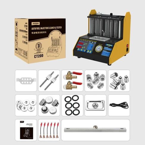 آلة تنظيف حاقن الوقود AUTOOL ذات 6 أسطوانات 110 فولت GDI، أداة تنظيف حاقن الوقود EFI، منظف اختبار حاقن الوقود FSI لجميع أنواع البنزين والدراجات النارية in Kuwait