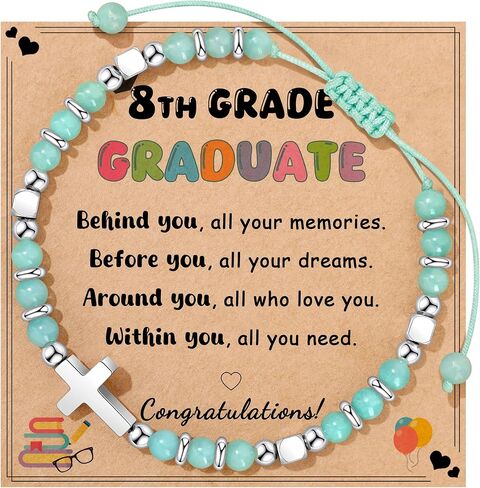 JoycuFF Best 2025 Kindergarten Graduation Gifts for Girls Her, Cute Heart Cross Bracelet Gifts for Girl, Graduation Gifts for Students Daughter Niece Granddaughter in Saudi Arabia