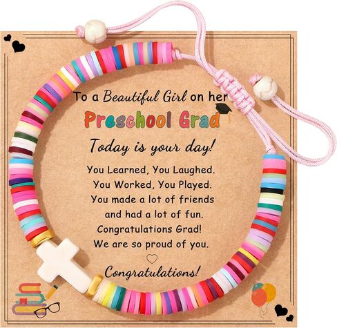 JoycuFF Best 2025 Kindergarten Graduation Gifts for Girls Her, Cute Heart Cross Bracelet Gifts for Girl, Graduation Gifts for Students Daughter Niece Granddaughter in Saudi Arabia