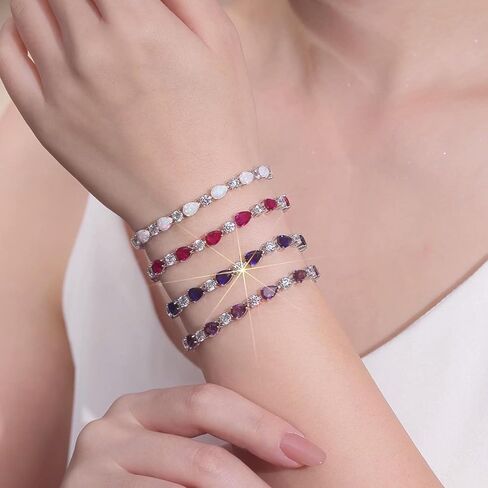 FANCIME Shine of Tears Birthstone Tennis bolo Bracelets Sterling Silver Tennis Bracelets Charm Fine Jewelry Birthday Gifts for Women Mom in Saudi Arabia