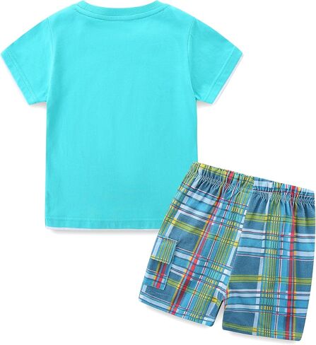 طفل صغير بوي الملابس الصيفية أطفال ملابس القطن للأطفال شورتات القميص المحدد 1-7 سنوات in Kuwait