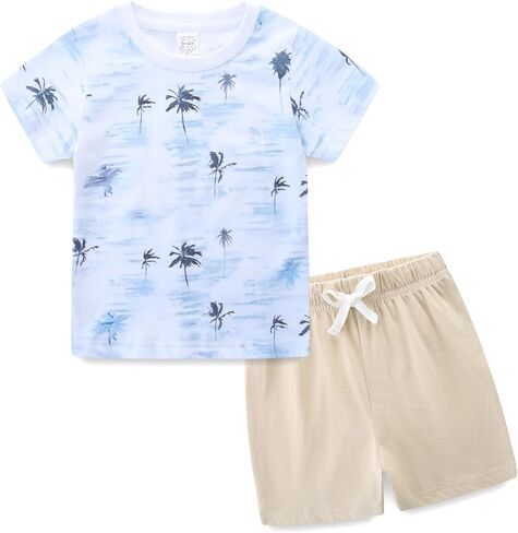 Toddler Boy Summer Clothes Kids Baby Cotton Outfits T-Shirt Shorts Set 1-7 Years in Saudi Arabia