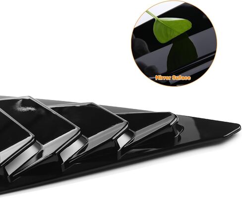 Thenice for 11th Gen Civic Racing Style Rear Side Window Louvers Air Vent Scoop Shades Cover Blinds Compatible with Honda Civic Hatchabck Type R 2022 2023 2024 -Glossy Black in Kuwait