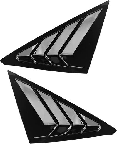 Thenice for 11th Gen Civic Racing Style Rear Side Window Louvers Air Vent Scoop Shades Cover Blinds Compatible with Honda Civic Hatchabck Type R 2022 2023 2024 -Glossy Black in Kuwait