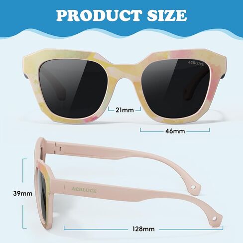 Kids Polarized Sunglasses for Boys Girls Unbreakable Frame Teen Youth Child Sport Baseball Beach Glasses for Age 5-12 in Saudi Arabia