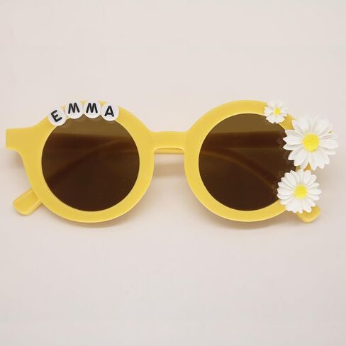 Personalized Flower Sunglasses for Kids Girls Boys, Daisy Summer Sunglasses for Vacation,Graduation, Birthday Easter DZYJ in Kuwait
