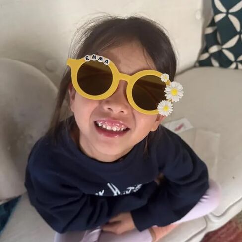 Personalized Flower Sunglasses for Kids Girls Boys, Daisy Summer Sunglasses for Vacation,Graduation, Birthday Easter DZYJ in Kuwait