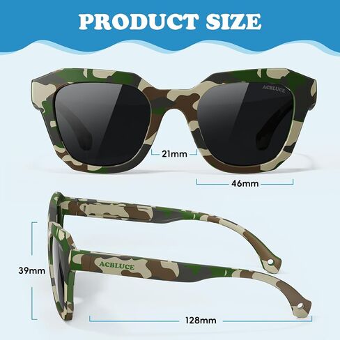 Kids Polarized Sunglasses for Boys Girls Unbreakable Frame Teen Youth Child Sport Baseball Beach Glasses for Age 5-12 in Saudi Arabia