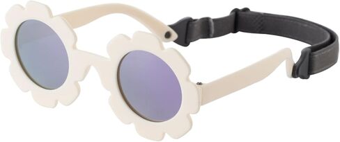 Flexible Flower Polarized Baby Sunglasses with Strap for Infant Girls 0-24 Months in Saudi Arabia