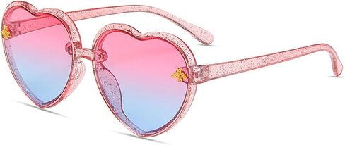 Kids Heart Sunglasses Cute Bee Fashion Sunglasses for Girls Age 3-10 UV400 Protection for Outdoor Beach Eyewear in Saudi Arabia