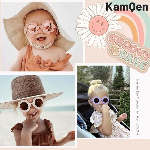 Flexible Flower Polarized Baby Sunglasses with Strap for Infant Girls 0-24 Months in Saudi Arabia