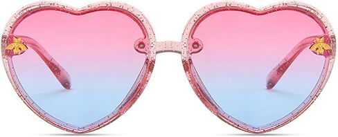Kids Heart Sunglasses Cute Bee Fashion Sunglasses for Girls Age 3-10 UV400 Protection for Outdoor Beach Eyewear in Saudi Arabia