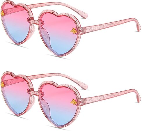 Kids Heart Sunglasses Cute Bee Fashion Sunglasses for Girls Age 3-10 UV400 Protection for Outdoor Beach Eyewear in Saudi Arabia