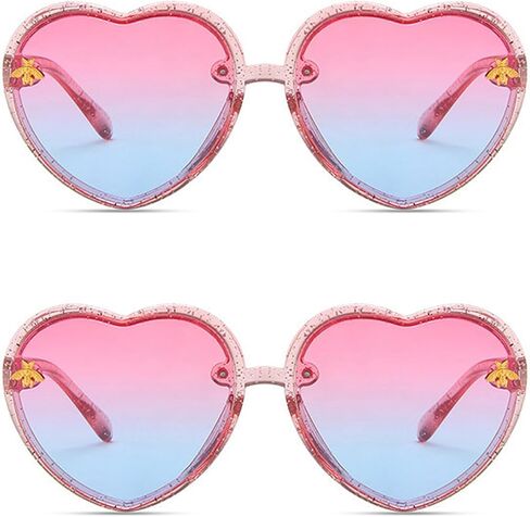 Kids Heart Sunglasses Cute Bee Fashion Sunglasses for Girls Age 3-10 UV400 Protection for Outdoor Beach Eyewear in Saudi Arabia