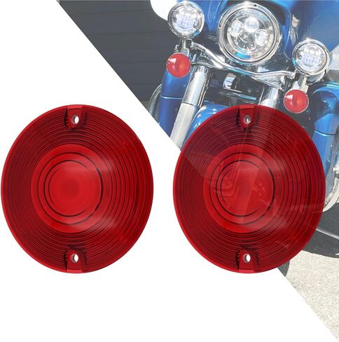 HDBUBALUS Flat Turn Signal Light Red Lens Cover 3.25" Fit For Harley Touring Road King Electra Glides Ultra Glide Road Glide Street Glide 1986-up 2pc in Kuwait
