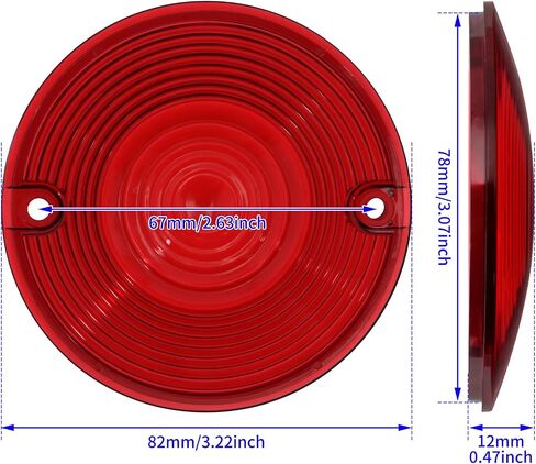 HDBUBALUS Flat Turn Signal Light Red Lens Cover 3.25" Fit For Harley Touring Road King Electra Glides Ultra Glide Road Glide Street Glide 1986-up 2pc in Kuwait