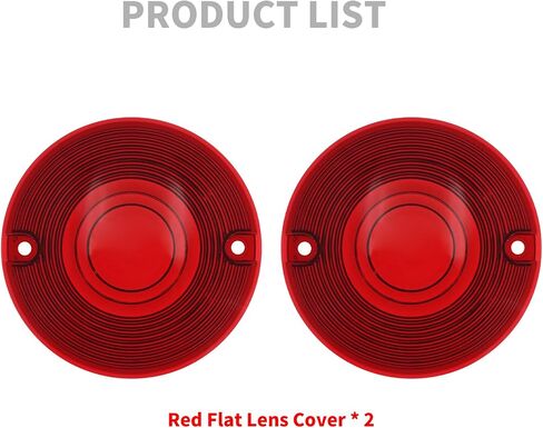 HDBUBALUS Flat Turn Signal Light Red Lens Cover 3.25" Fit For Harley Touring Road King Electra Glides Ultra Glide Road Glide Street Glide 1986-up 2pc in Kuwait