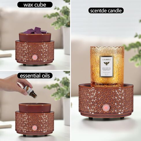 Electric Wax Melt Warmer 4-in-1 Candle Warmer for Scented Wax Melter Cute Ceramic Fragrance Wax Burner for Home Office Bedroom Deco Gift for Women Dark Blue in Saudi Arabia