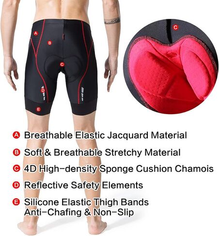 Souke Sports Men's Cycling Shorts Padded Bike Half Pants Bicycle Biking Tights in Kuwait
