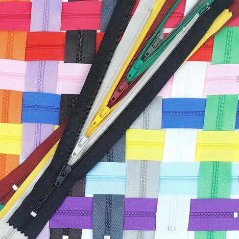 YAKA 60 Pack of 14 Inches Mix Nylon Coil Zippers Bulk - Supplies Zippers for Tailor Sewing Crafts (20 Color) in Kuwait