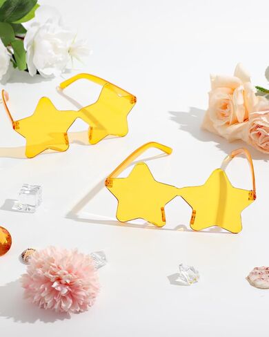40 Pairs Rimless Star Sunglasses Bulk Wholesale Transparent Candy Color Star Glasses for Women Men Party Favors in Kuwait