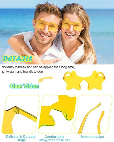 40 Pairs Rimless Star Sunglasses Bulk Wholesale Transparent Candy Color Star Glasses for Women Men Party Favors in Kuwait