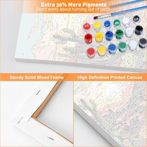 MAXBYE Colorful Daisies Paint by Numbers Kit for Adults with Frame, DIY Fantasy Flower Acrylic Paint by Numbers Kits on Canvas, Crafts for Adults for Gift Home Wall Decor 12x16inch in Kuwait