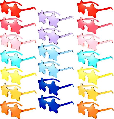 20 Pairs Rimless Star Sunglasses Bulk Transparent Candy Color Star Glasses for Women Men Party Favors in Kuwait