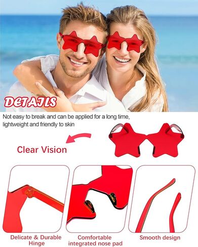 20 Pairs Rimless Star Sunglasses Bulk Transparent Candy Color Star Glasses for Women Men Party Favors in Kuwait