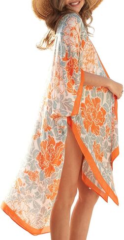 STARWHISPER Women's Swimsuit Cover Up for Beach Kimono with Bohemian Cruise Outfits for Women 2025 Summer Casual Resort Wear in Kuwait
