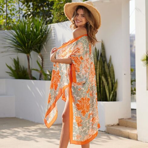 STARWHISPER Women's Swimsuit Cover Up for Beach Kimono with Bohemian Cruise Outfits for Women 2025 Summer Casual Resort Wear in Kuwait