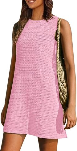 Prettygarden Women's Crochet Coverups 2025 Summer Switch ملابس السباحة بدلة متماسكة التستر على الشاطئ ملابس الشاطئ in Saudi Arabia
