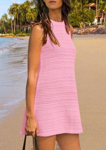 Prettygarden Women's Crochet Coverups 2025 Summer Switch ملابس السباحة بدلة متماسكة التستر على الشاطئ ملابس الشاطئ in Saudi Arabia
