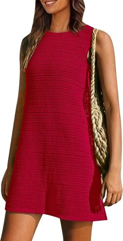 PRETTYGARDEN Women's Crochet Coverups 2025 Summer Resort Swimwear Bathing Suit Knit Cover Up Dress Beach Vacation Clothes in Saudi Arabia