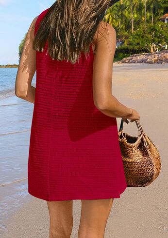 PRETTYGARDEN Women's Crochet Coverups 2025 Summer Resort Swimwear Bathing Suit Knit Cover Up Dress Beach Vacation Clothes in Saudi Arabia